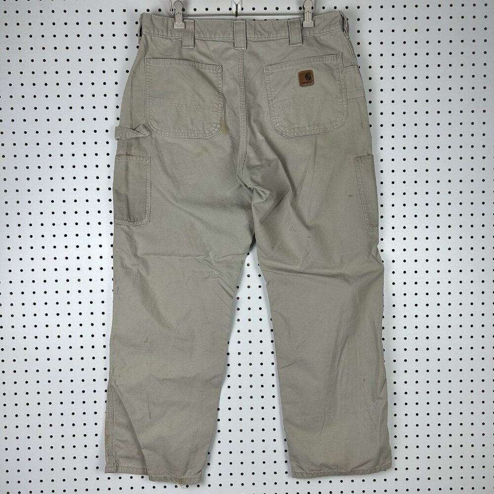Carhartt Carpenter‎ Pants 34x30 B151 TAN Distressed Faded Work Wear Dungaree Y2K
